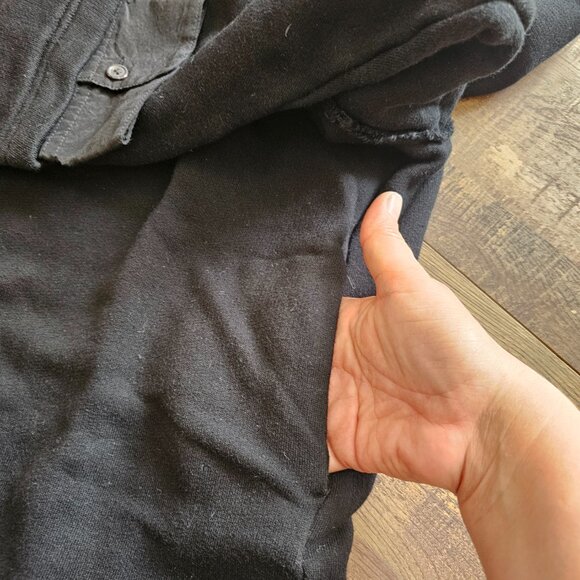 Y’s by Yohji Yamamoto Crew Neck Oversized Sweatshirt with Shirt Cuffs, S, Black - Picture 7 of 11